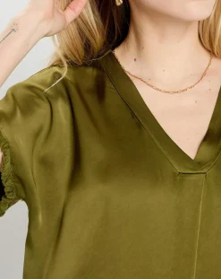 Femme Lauren Vidal Tops Et Blouses^Top satiné Must vert