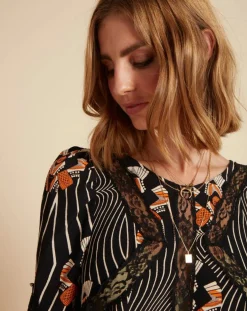Femme Belair Tops Et Blouses^Top Toran imprimé noir