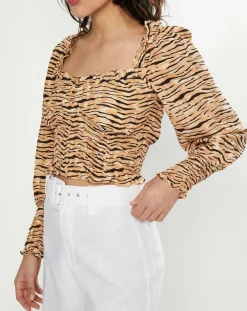 Top Willow imprimé animal beige/marron-Faithfull the Brand