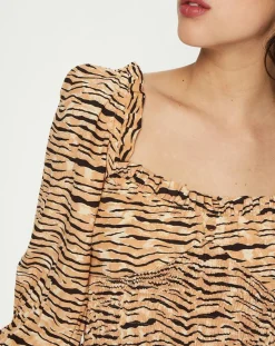 Top Willow imprimé animal beige/marron-Faithfull the Brand
