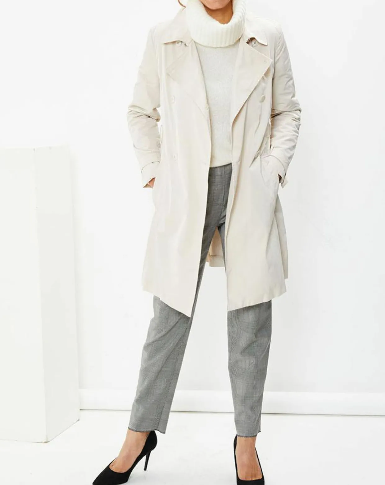 Femme MaxMara Studio Manteaux^Trench Croisé Ceinture Scacco beige