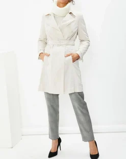 Femme MaxMara Studio Manteaux^Trench Croisé Ceinture Scacco beige