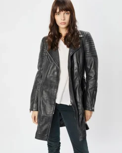 Trench en Cuir Abby noir-Blue Wellford Online