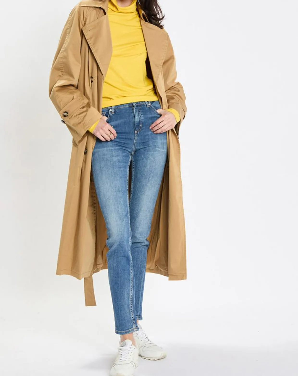 Femme Marc O'Polo Manteaux^Trench long en Toile de coton mélangé beige