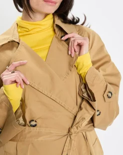 Femme Marc O'Polo Manteaux^Trench long en Toile de coton mélangé beige