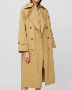 Femme Marc O'Polo Manteaux^Trench long en Toile de coton mélangé beige