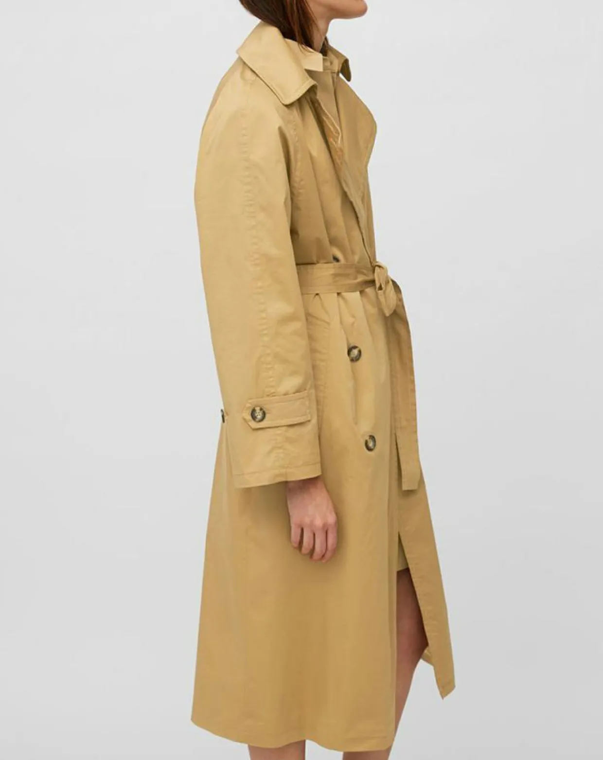 Femme Marc O'Polo Manteaux^Trench long en Toile de coton mélangé beige
