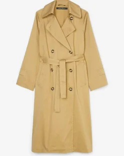 Femme Marc O'Polo Manteaux^Trench long en Toile de coton mélangé beige