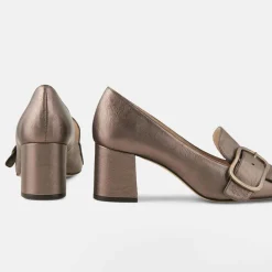 Femme Minelli Escarpins^Trotters en Cuir verni Lili étain - Talon 6 cm