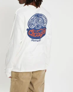Homme Element T-Shirts^T-Shirt 100% Coton Bio Chicago Il Ls écru