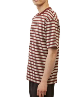 T-Shirt 100% Coton Bio col rond rayé rouge/blanc-Marc O'Polo Best