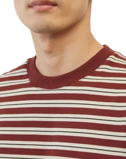 T-Shirt 100% Coton Bio col rond rayé rouge/blanc-Marc O'Polo Best