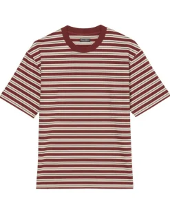 T-Shirt 100% Coton Bio col rond rayé rouge/blanc-Marc O'Polo Best