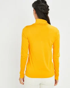 T-Shirt 100% Coton Bio col roulé jaune foncé-Marc O'Polo New