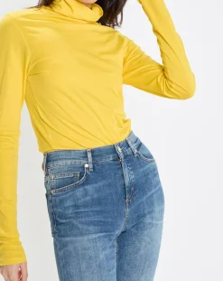 T-Shirt 100% Coton Bio col roulé jaune-Marc O'Polo Best