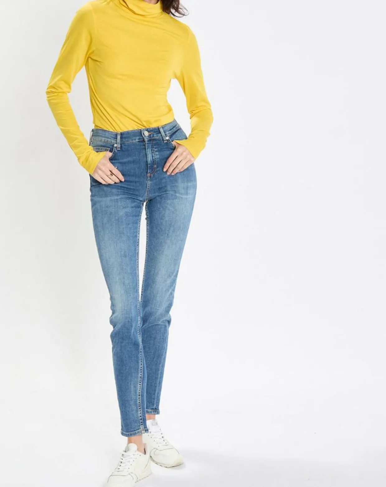 T-Shirt 100% Coton Bio col roulé jaune-Marc O'Polo Best