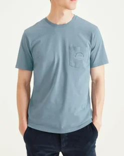 Homme Dockers T-Shirts^T-Shirt 100% Coton Bio Logo Pocket bleu