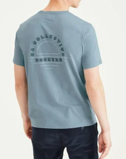 Homme Dockers T-Shirts^T-Shirt 100% Coton Bio Logo Pocket bleu