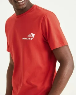 T-Shirt 100% Coton Bio Logo rouge-Dockers Sale