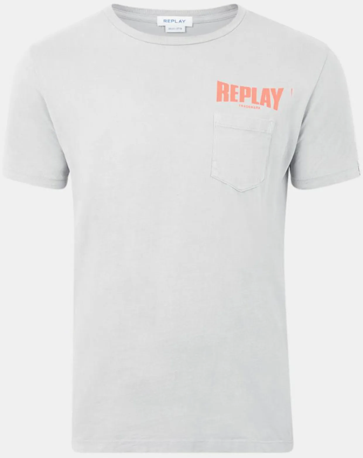 Homme Replay T-Shirts^T-Shirt 100% Coton Bio pocket logo up gris clair