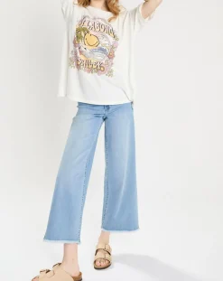 Femme Billabong T-Shirts^T-Shirt 100% Coton Bio Smiley blanc/multicolore