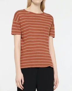 T-Shirt 100% Lin Cinthia marron-Yerse Hot