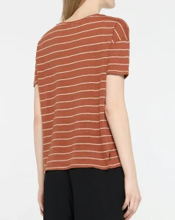 T-Shirt 100% Lin Cinthia marron-Yerse Hot