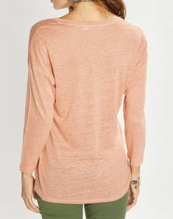 Femme Lauren Vidal T-Shirts^T-Shirt 100% Lin Essential pêche