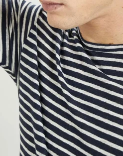 T-Shirt 100% Lin marinière bleu marine-Hackett London Best