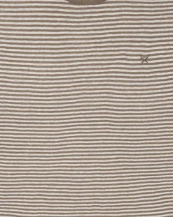 Homme Hackett London T-Shirts^T-Shirt 100% Lin Regular Fit Bat à rayures beige foncé