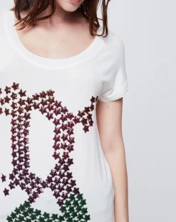 Femme John Galliano T-Shirts^T-Shirt à sequins blanc/rouge/vert