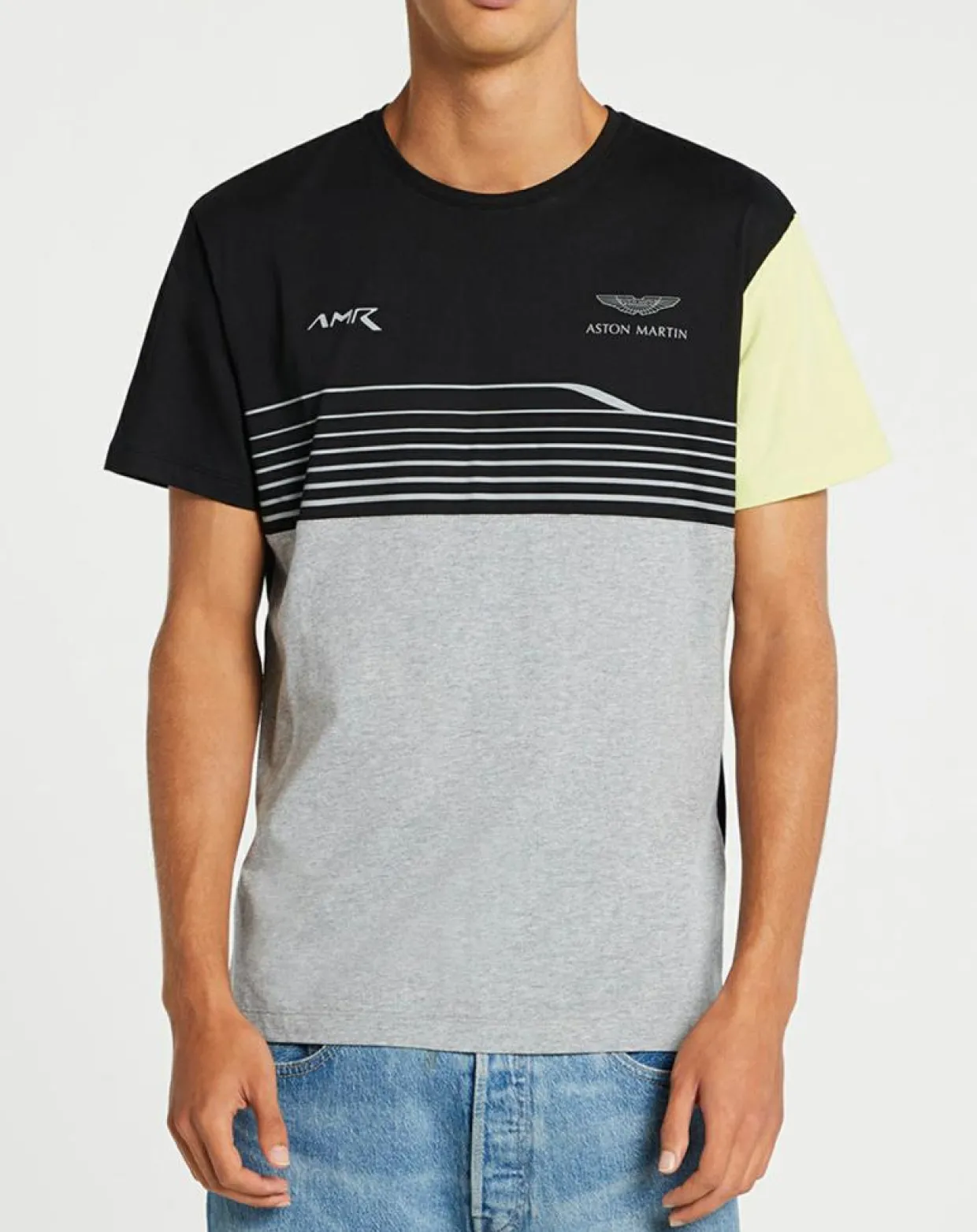 T-Shirt Aston Martin Racing rayé noir-Hackett London Outlet
