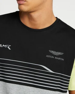 T-Shirt Aston Martin Racing rayé noir-Hackett London Outlet