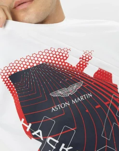 Homme Hackett London T-Shirts^T-Shirt Aston Martin Racing imprimé blanc