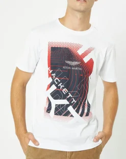 Homme Hackett London T-Shirts^T-Shirt Aston Martin Racing imprimé blanc