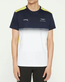 T-Shirt Aston Martin Racing colorblok blanc/bleu-Hackett London