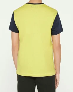 T-Shirt Aston Martin Racing colorblok blanc/bleu-Hackett London