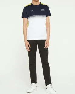 T-Shirt Aston Martin Racing colorblok blanc/bleu-Hackett London