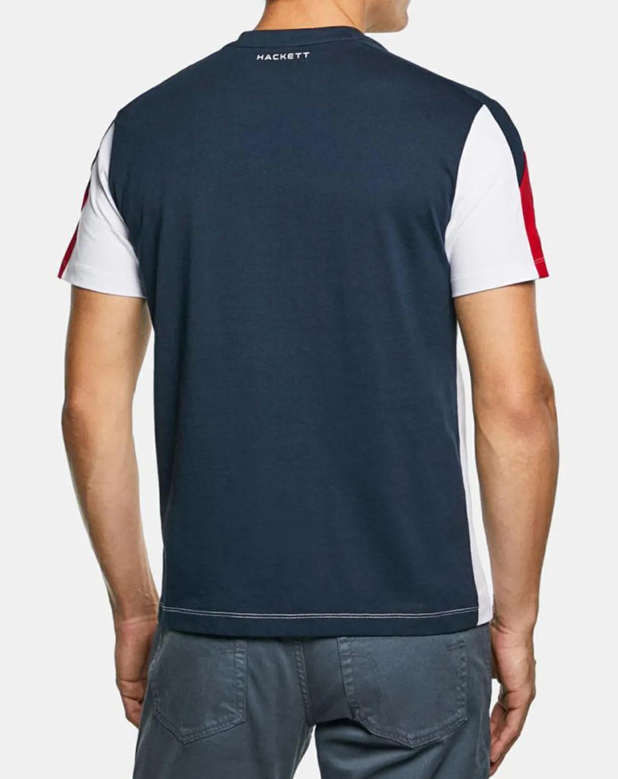 T-Shirt Bicolore Aston Martin Racing blanc/bleu-Hackett London Best