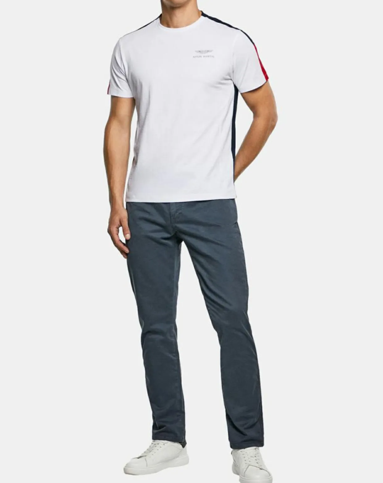 T-Shirt Bicolore Aston Martin Racing blanc/bleu-Hackett London Best