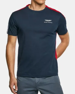 T-Shirt Bicolore Aston Martin Racing bleu/rouge-Hackett London Outlet