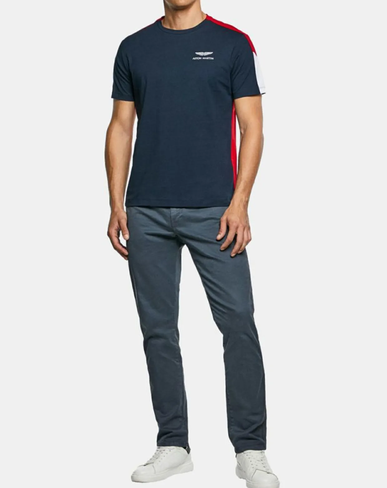 T-Shirt Bicolore Aston Martin Racing bleu/rouge-Hackett London Outlet