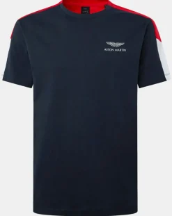 T-Shirt Bicolore Aston Martin Racing bleu/rouge-Hackett London Outlet