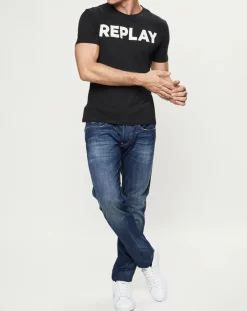 T-Shirt Big Logo noir-Replay New