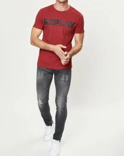 Homme Replay T-Shirts^T-Shirt Big Logo rouge