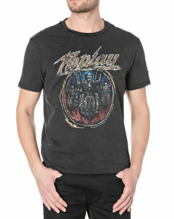 Homme Replay T-Shirts^T-Shirt Biker Skull noir