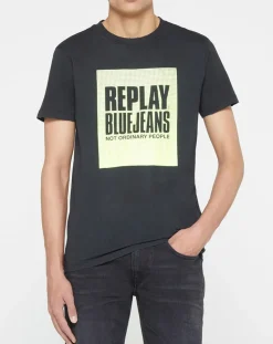 T-Shirt box logo noir-Replay Hot