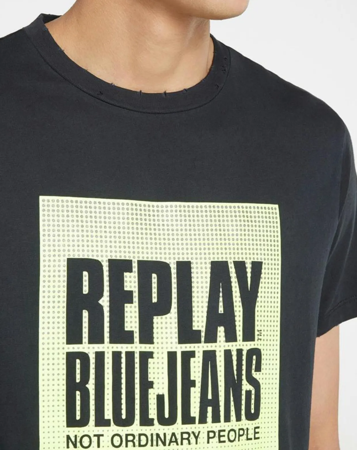 T-Shirt box logo noir-Replay Hot
