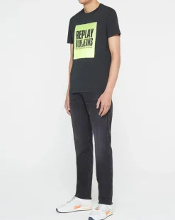 T-Shirt box logo noir-Replay Hot