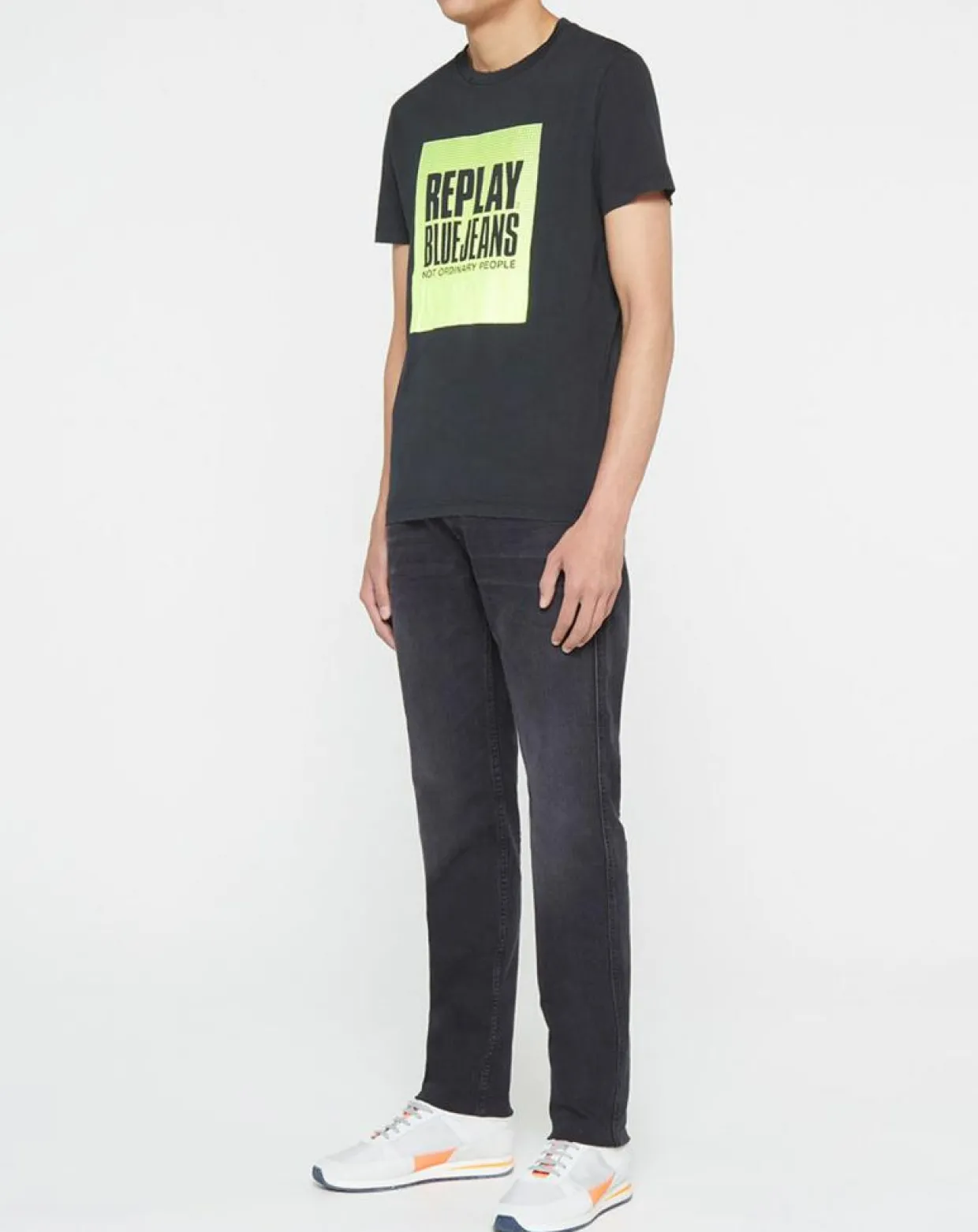 T-Shirt box logo noir-Replay Hot
